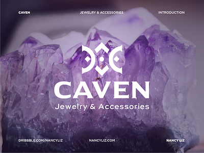 CAVEN Jewelry & Accessories accessories brand identity brand identity design branding design gems gold jewelry mall purple retail store
