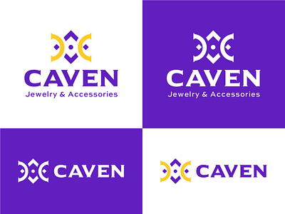 CAVEN Logos - Primary and Secondary brand brand identity branding design jewelry jewelry brand logo logo design purple