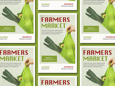Farmers Market Poster - Layout Practice design event farmers market food green layout layout design local event market poster poster design