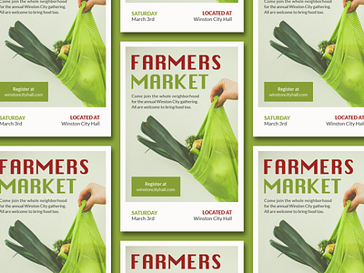 Farmers Market Poster design event farmers market food green layout layout design local event market poster poster design