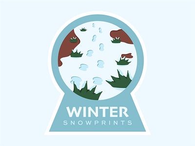 Winter Snowprints badge badge design illustration nature snow vector vector illustration winter