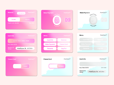 Futuristic Touch Screen PointCard card credit card debit card futuristic high tech money payment pink pointcard recangle screens technology touch screen ui ui ux ux white