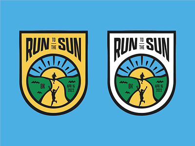 Sunny Running 5k 5k race 8k 8k race blue branding design green outside race run runners summer sun sunny t-shirt design tshirt