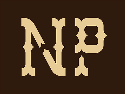 NP - Monogram Logo design graphic designer initials letter n letter p lettering letters logo personal logo rustic tan western wild west