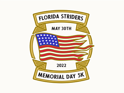 A Patriotic Event 5k america american american flag athletics design event flag gold memorial memorial day patriotic race red white and blue running tshirt tshirt design us flag