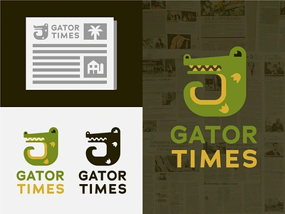 Scaly News aligator animal brand brand design branding design florida gator green logo design news news company newspaper paper reptile scales scaly swamp times