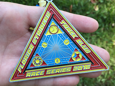 Medallion 5k athletic awards design graphic medal medallion promotion race running triangle