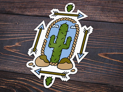 Sticker Design - Missing Arizona arizona arrows cactus desert saguaro sticker