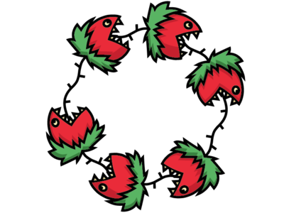 It's a Plant Eat Plant World canibalism circle design eating illustration piranha plant teeth