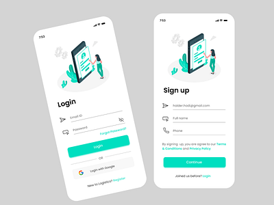 Login Screens app design typography ui