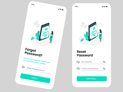 Reset Password app design ui ux