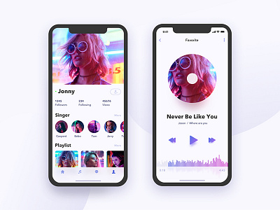 Music player UI design mobile ui music