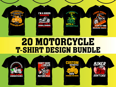 Motorcycle T-Shirt Design Bundle