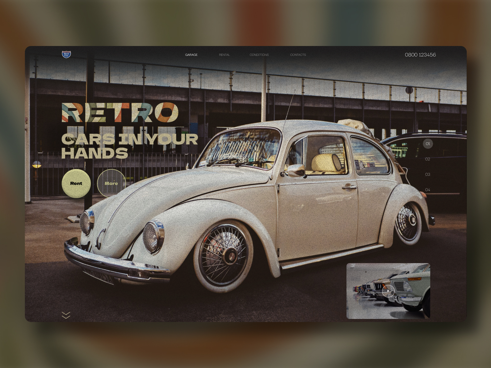 RETRO CAR RENTAL | Website design by Qourick on Dribbble