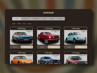 RETRO CAR RENTAL | Website design (second page) car design figma landing page retro ui uiux ux vintage web website