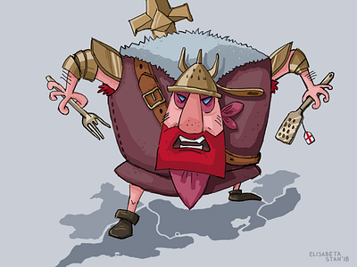 Hungry Viking caricature cartoon comic conquer draw eatting england expansion hunger viking war