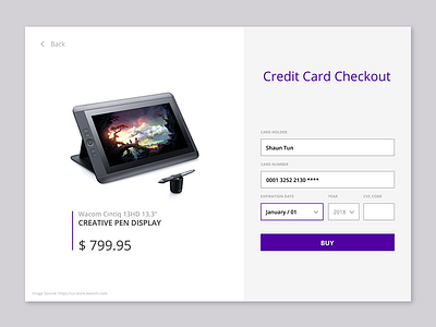 Credit Card Checkout - Dailyui Challenge #002 002 card checkout credit dailyui pay payment screen ui