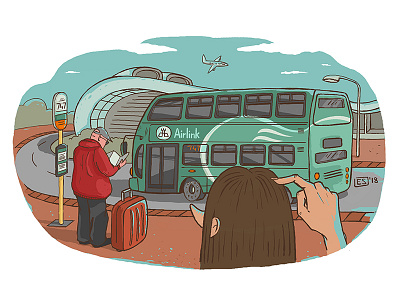 Dublin Trip 2018 - 747 Airink airport bus bus stop cartoon collinstown comics draw dublin funny illustration ireland trip vacation