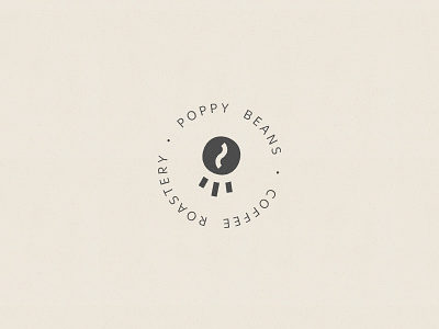 Poppy Beans Coffee Roastery logo brand branding clean coffee icon logo logo design logotype mark roastery rounded symbol typography
