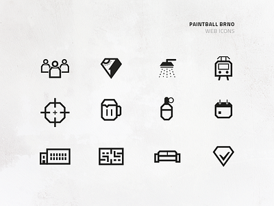 Paintball Brno – Icons brand branding clean design icon icons identity logo manual mark paintball