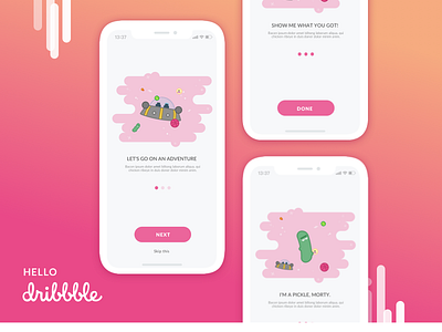 Hello Dribbble! apple attachment debut elements iphone mobile morty rick ui