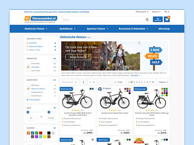 Fietsenwinkel.nl product list page redesign