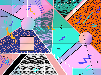 90s 80's Geometric design 80s 90s abstract artowrk digital art futuristic geometric graphic pattern post modern