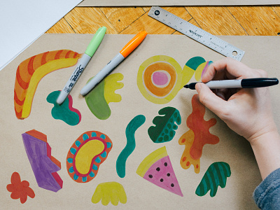 Hand Drawn Cut Out Shapes for collage video or GIFs