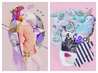 Mixed media Fashion editorial collage 90s abstract animal art director collage design design agency digital art editorial experimental design fashionista geometric illustration mixed media pattern photoshop vasare nar