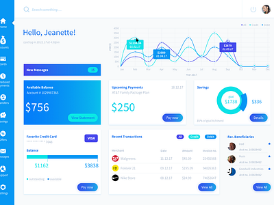 Banking dashboard by myRADillustrations on Dribbble