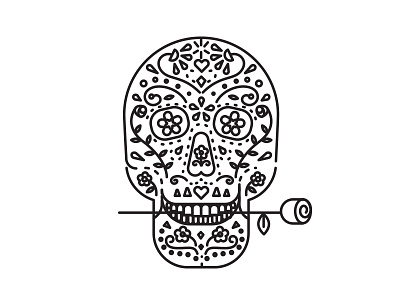 Sugar skull digital drawing halloween icon illustration skull