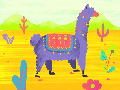 Llama animal color cute dessert digital illustration drawing illustration llama procreate