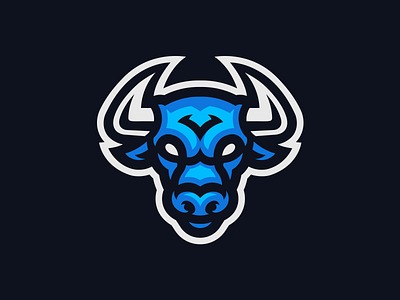Azure Bulls bull horn illustration logo mascot ox taurus