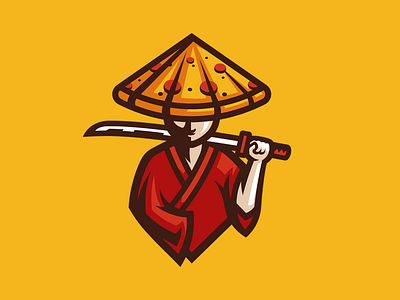 Pizza Warrior esport gaming illustration logo mark mascot warrior