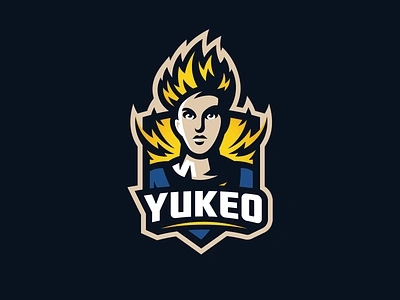 Yukeo esport gaming goku illustration logo mascot saiyan