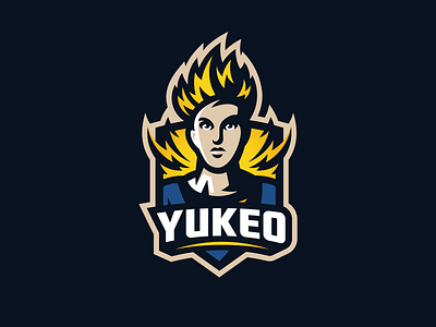 Yukeo esport gaming goku illustration logo mascot saiyan