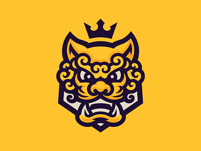 Komainu dog foodog gaming illustration lion logo mascot