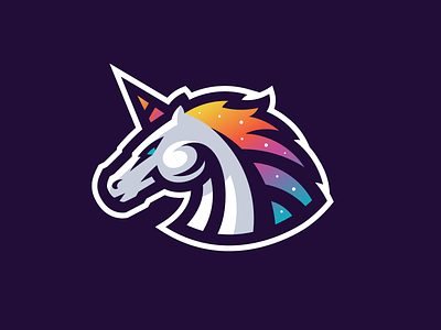 Unicorn horse illustration logo mark mascot sport stallion