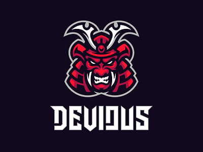 Devious Apparel apparel demon logo mascot oni samurai skull