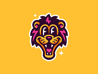 Lion cat design illustration lion logo mascot