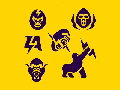 Lightning Apes ape exploration gorilla logo mark monkey process sketches