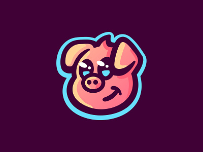 Piglet illustration logo mascot pig piggy piglet