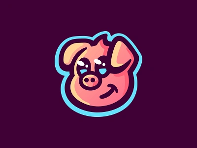 Piglet illustration logo mascot pig piggy piglet