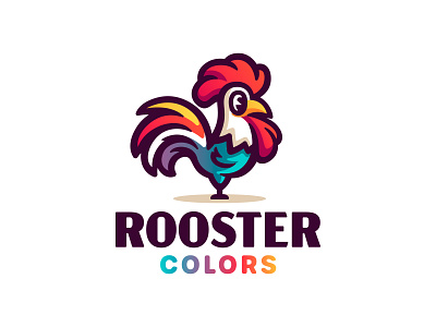 Rooster Colors bird chicken color colorful colors illustration logo mark mascot