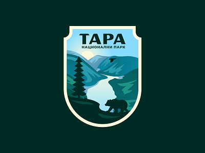 Tara National Park badge bear crest landscape logo national park nature