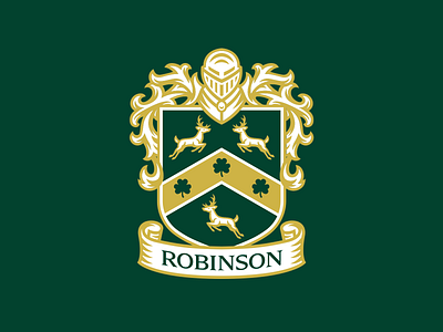 Robinson Family Crest badge crest deer illustration logo mascot