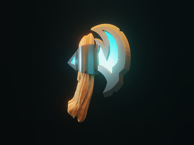 Fantasy Axe 3d axe blender fantasy game low poly magic medieval render weapon