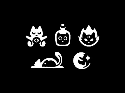 Cats cat cats exploration fire flame illustration logo magic mark potion rat star