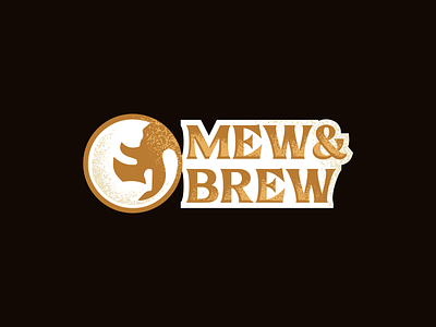Mew & Brew cat coffee cute grain latte logo meow mew shop
