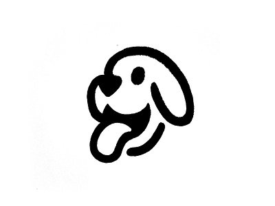 Dog cute dog logo mark pet sketch